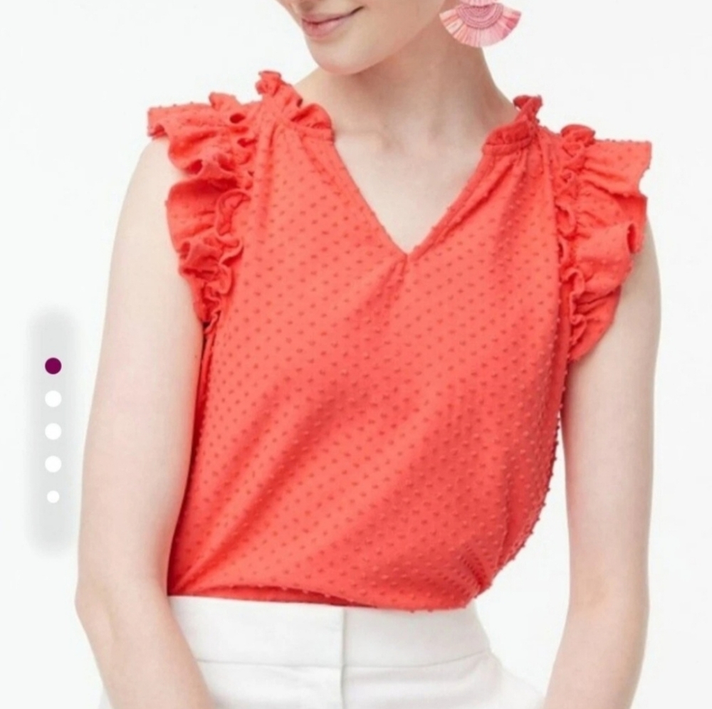Women's Ruffled Coral Top, Sz XL